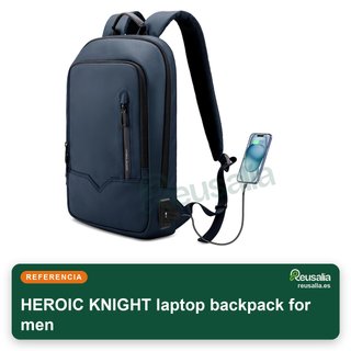Mochila portátil 17'' impermeable con USB azul