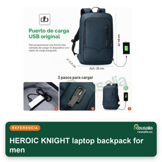 Mochila portátil 17'' impermeable con USB azul