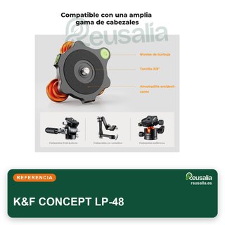 K&F CONCEPT base niveladora trípode aluminio