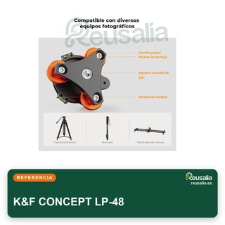 K&F CONCEPT base niveladora trípode aluminio