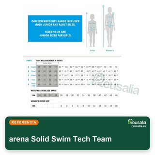 arena Solid Swim Tech Team bañador mujer deportivo talla 44