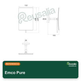 Emco Pure espejo afeitado belleza 3 aumentos