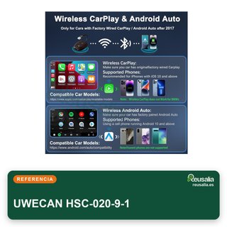 UWECAN adaptador inalámbrico CarPlay Android Auto