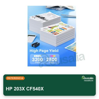 Tóner compatible HP 203X CF540X paquete 4