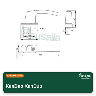 Cerradura manija ventana abatible aluminio