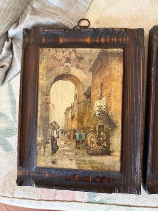 Set 4 Quadri Legno Dipinti