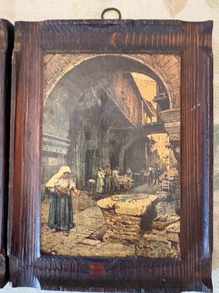 Set 4 Quadri Legno Dipinti