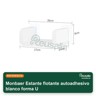 Estante flotante autoadhesivo blanco forma U