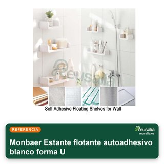Estante flotante autoadhesivo blanco forma U