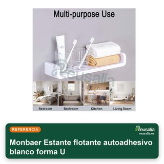 Estante flotante autoadhesivo blanco forma U