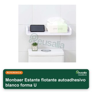 Estante flotante autoadhesivo blanco forma U