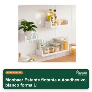 Estante flotante autoadhesivo blanco forma U