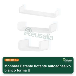 Estante flotante autoadhesivo blanco forma U