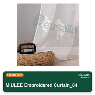 MIULEE cortinas blancas bordado hojas 140x260