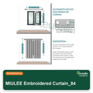 MIULEE cortinas blancas bordado hojas 140x260