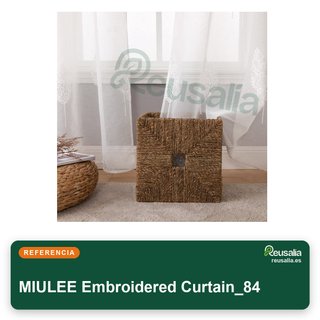 MIULEE cortinas blancas bordado hojas 140x260