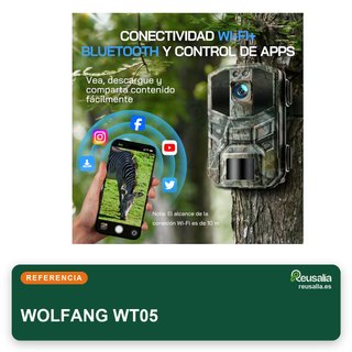 WOLFANG Cámara fototrampeo 4K 64MP WiFi IP66