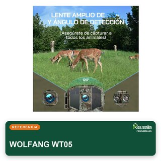 WOLFANG Cámara fototrampeo 4K 64MP WiFi IP66