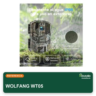 WOLFANG Cámara fototrampeo 4K 64MP WiFi IP66