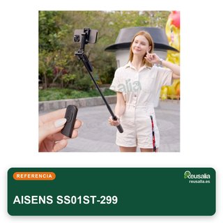 AISENS trípode selfie mando bluetooth versátil
