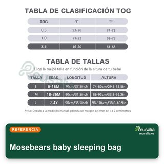 Mosebears saco bebé algodón orgánico invierno
