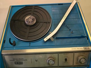 Tocadiscos Vintage Evadin Radio Fonógrafo Azul