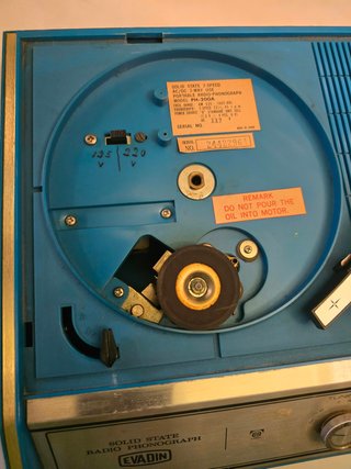 Tocadiscos Vintage Evadin Radio Fonógrafo Azul