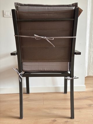 Silla de jardín metal y tela gris