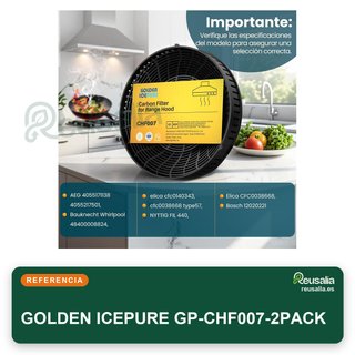 GOLDEN ICEPURE filtro carbón activado campana