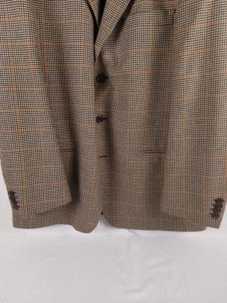 Giacca Lana Tweed Beige  con Motivo a Quadri