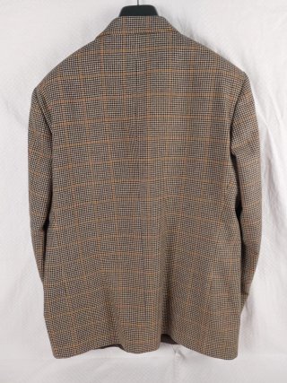 Giacca Lana Tweed Beige  con Motivo a Quadri