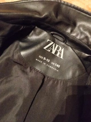 Giacca Zara bambina similpelle nera 140cm