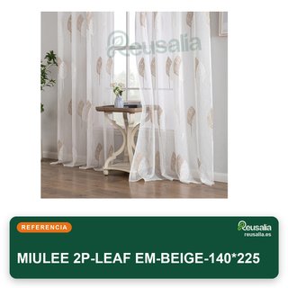 MIULEE cortinas salón bordado hojas beige