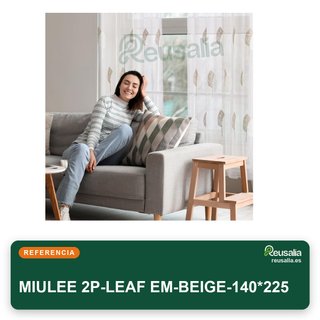 MIULEE cortinas salón bordado hojas beige