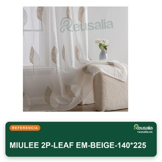 MIULEE cortinas salón bordado hojas beige