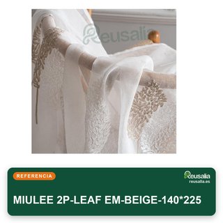 MIULEE cortinas salón bordado hojas beige
