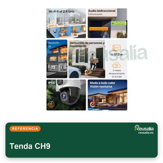 Tenda CH9 cámara vigilancia exterior doble lente