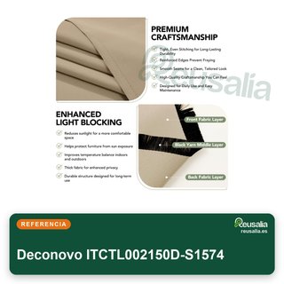 Deconovo cortinas exteriores opacas 132x270 cm