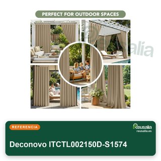Deconovo cortinas exteriores opacas 132x270 cm