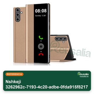 Funda Clear View piel soporte táctil
