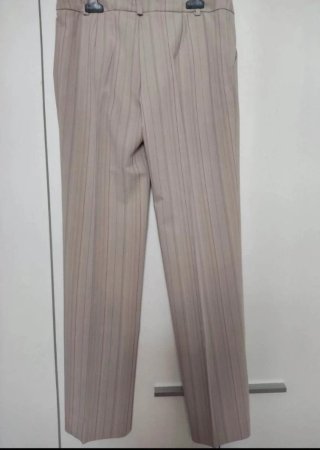 Pantaloni eleganti a righe beige Tg 44