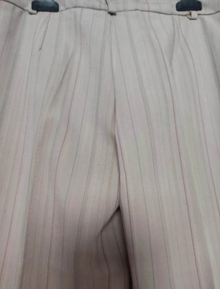 Pantaloni eleganti a righe beige Tg 44