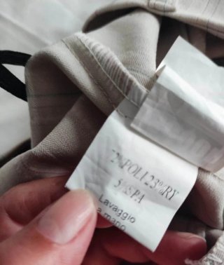 Pantaloni eleganti a righe beige Tg 44