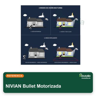 NIVIAN Cámara Bullet WiFi exterior visión nocturna