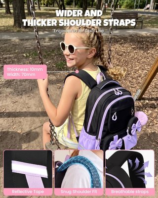 AMYTHE Mochila Niña 23L Ligera Impermeable Set 3