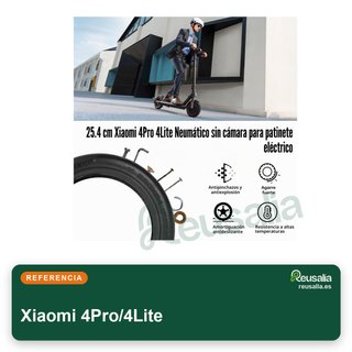 Neumáticos sin cámara 10" Xiaomi 4Pro/4Lite