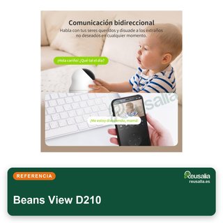 Beans View D210 2K cámara interior seguridad 360°