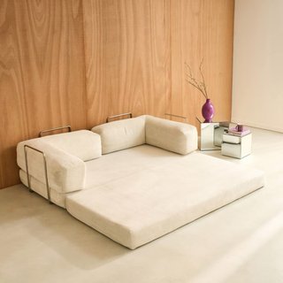 Sofá cama diseño beige