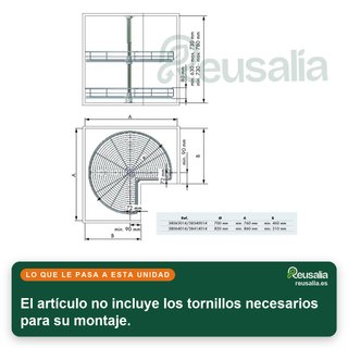 - Bandejas giratorias metálicas para cocina
