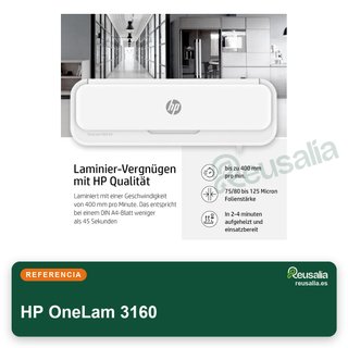 HP OneLam 3160 laminadora A4 protección documentos